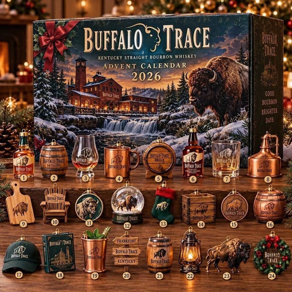 Buffalo Trace Advent Calendar 2026 Bourbon Whiskey Christmas Tree Ornaments Xmas Gift For Men