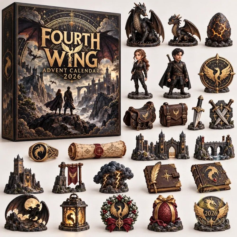 Fourth Wing Advent Calendar 2026 Christmas Tree Ornaments Basgiath Dragon Rider Fantasy Decor