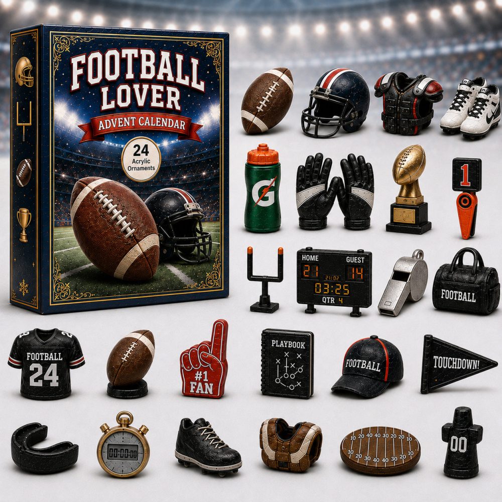 Football Lover Advent Calendar 2026 24 Day Festive Countdown Gift For Sports Fans, 3D Acrylic Collectibles