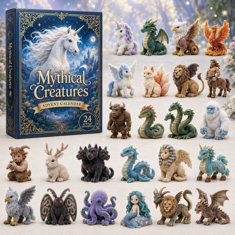 Fantasy Creatures Advent Calendar 2026 24 Day Holiday Joy Gift For Fantasy Lovers, 3D Acrylic Collectibles