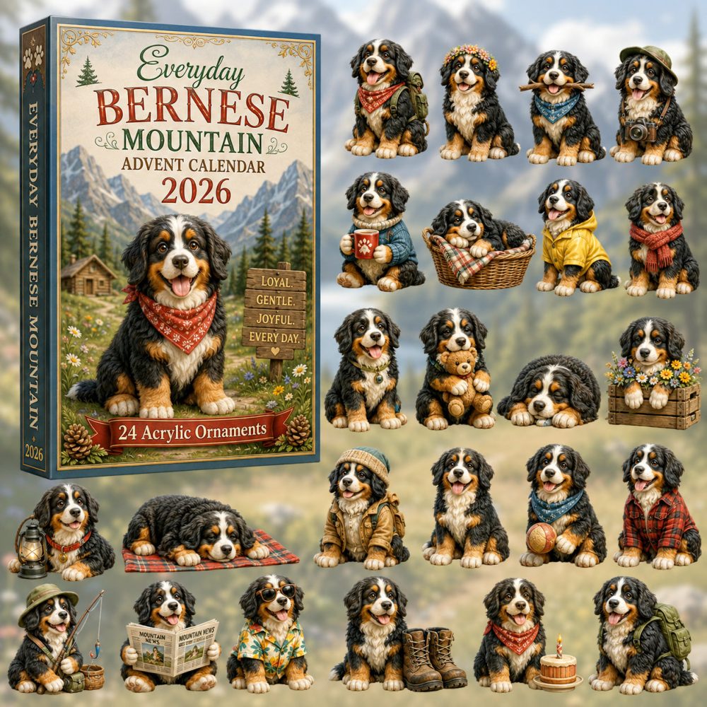Everyday Bernese Mountain Advent Calendar 2026 24 Day Holiday Cheer Gift Best Ideas For Husband, 3D Acrylic Collectibles