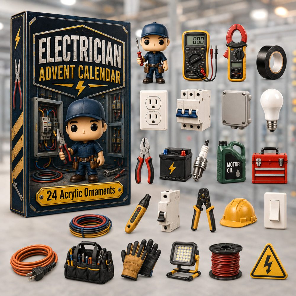 Electrician Advent Calendar 2026 24 Day Festive Countdown Gift Best Ideas For Electricians, 3D Acrylic Collectibles