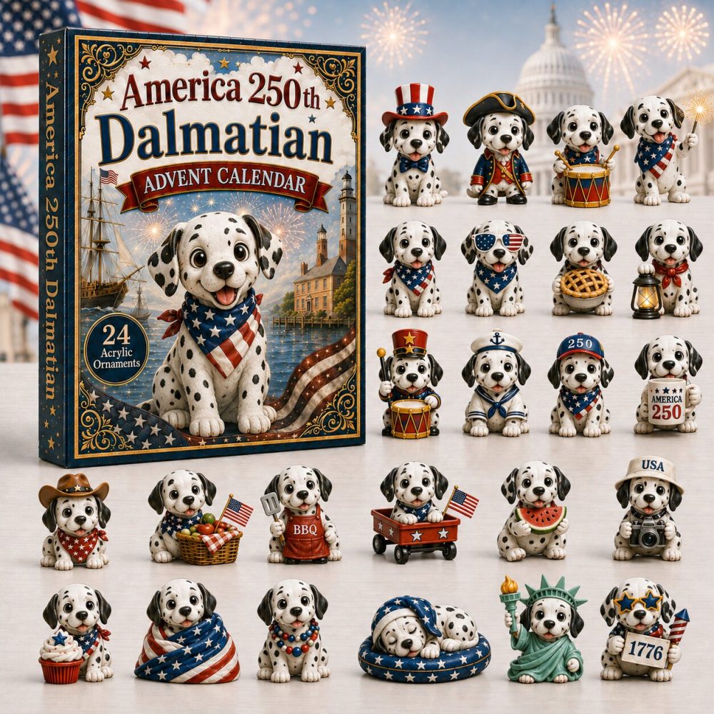 Dalmatian Advent Calendar 2026 24 Day Festive Season Countdown Gift For Boyfriend, 3D Acrylic Collectibles