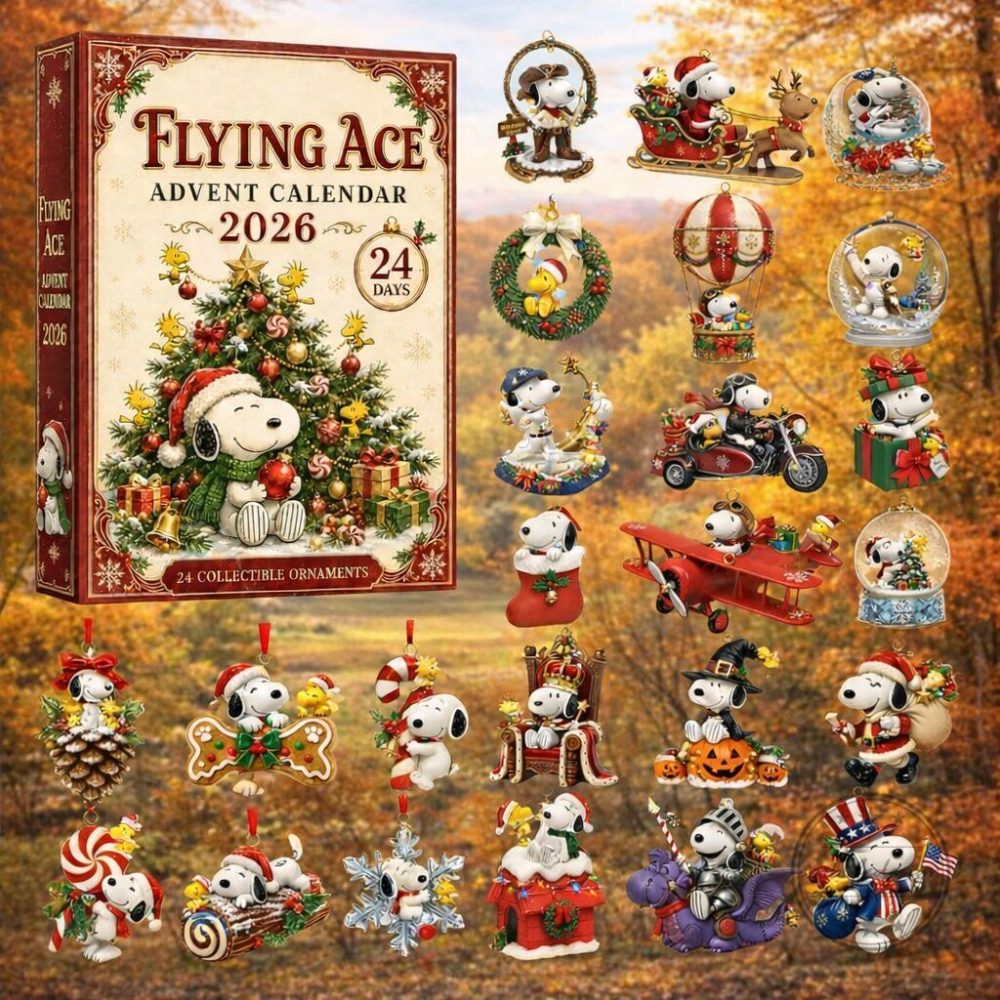Flying Ace Snoopy Advent Calendar 2026 24 Day Holiday Surprise Gift Ideas For Bestie, 3D Acrylic Collectibles