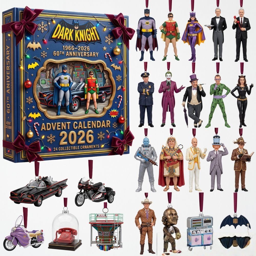 Dark Knight 1966 60Th Anniversary 2026 Advent Calendar 24 Day Christmas Countdown Gift Idea, 3D Acrylic Collectibles