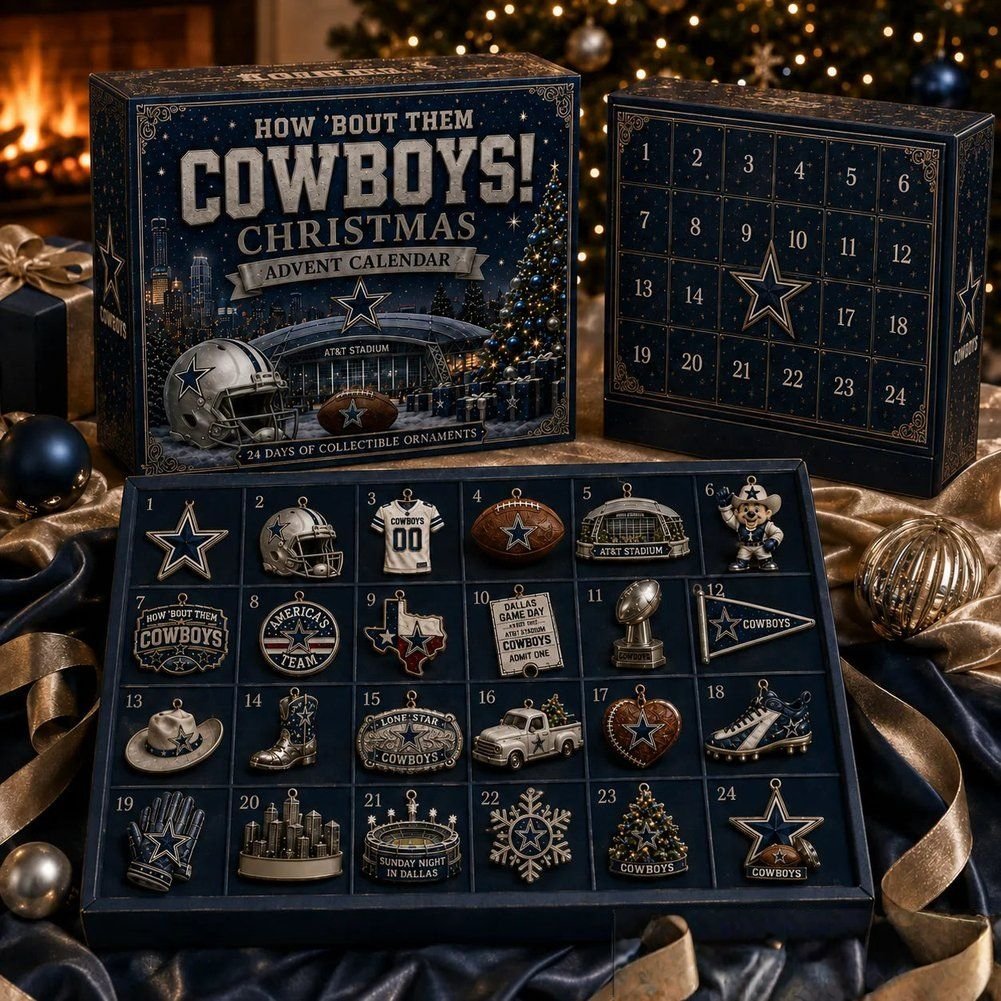 Dallas Cowboys How Bout Them Cowboys 2026 Christmas Advent Calendar Gift For Dallas Fans, 3D Acrylic Collectibles