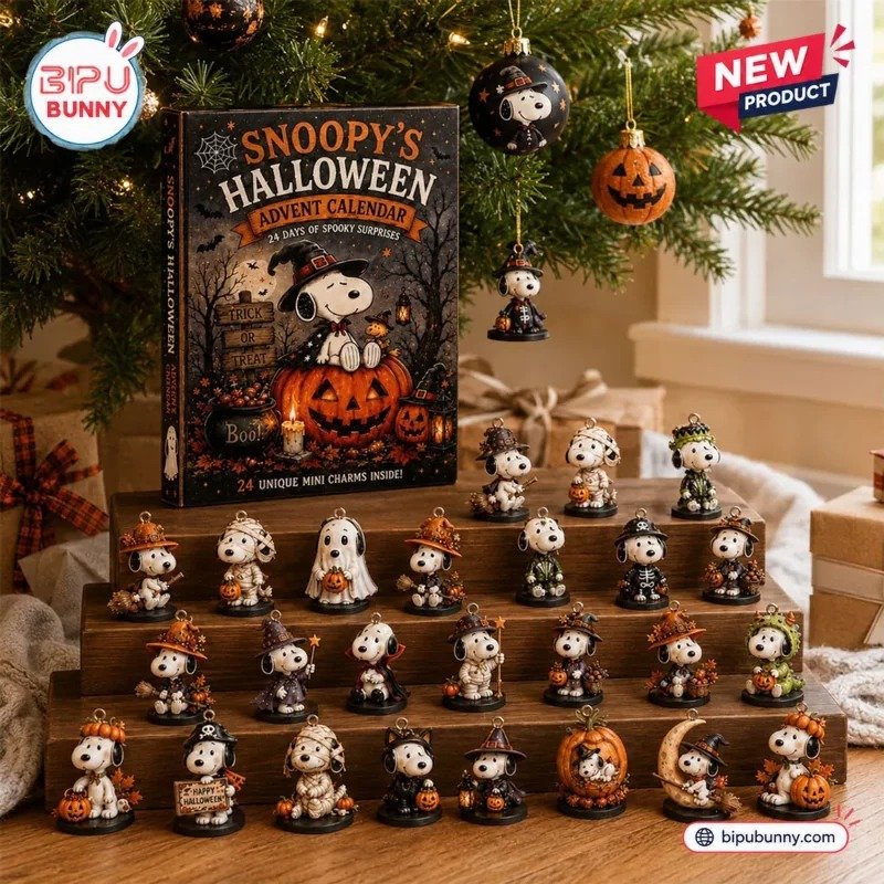 Snoopy Halloween Advent Calendar 2026 24 Day Holiday Celebration Gift For Kids, 3D Acrylic Collectibles