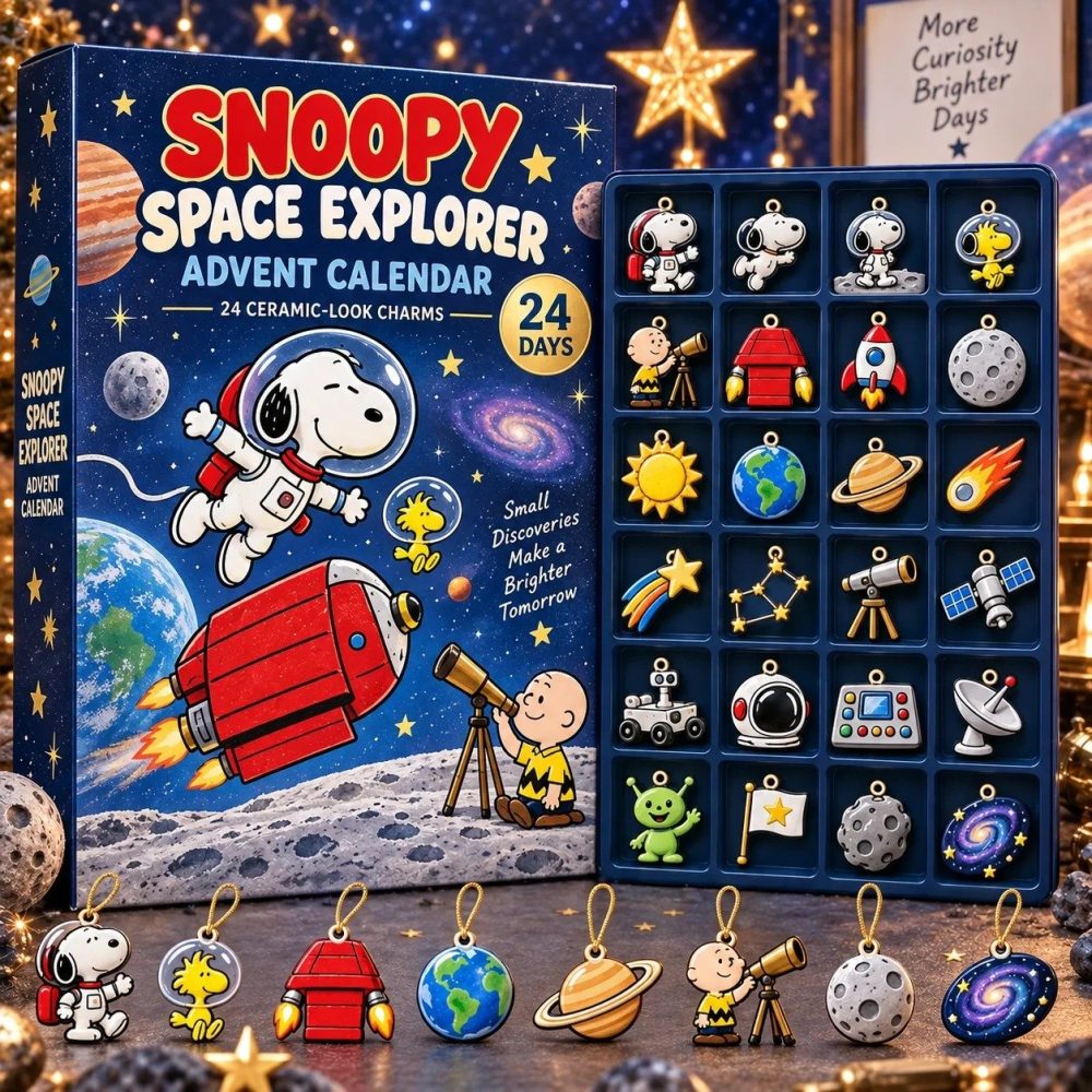 Snoopy Space Explorer Advent Calendar 2026 24 Day Winter Wonderland Countdown Gifts Ideas, 3D Acrylic Collectibles