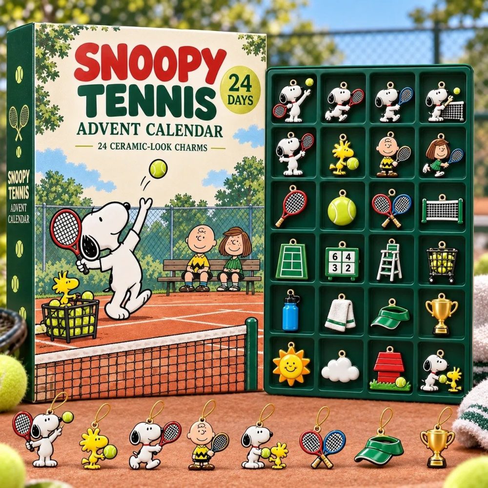 Snoopy Tennis Advent Calendar 2026 24 Day Festive Countdown Gift For Snoopy Lovers, 3D Acrylic Collectibles