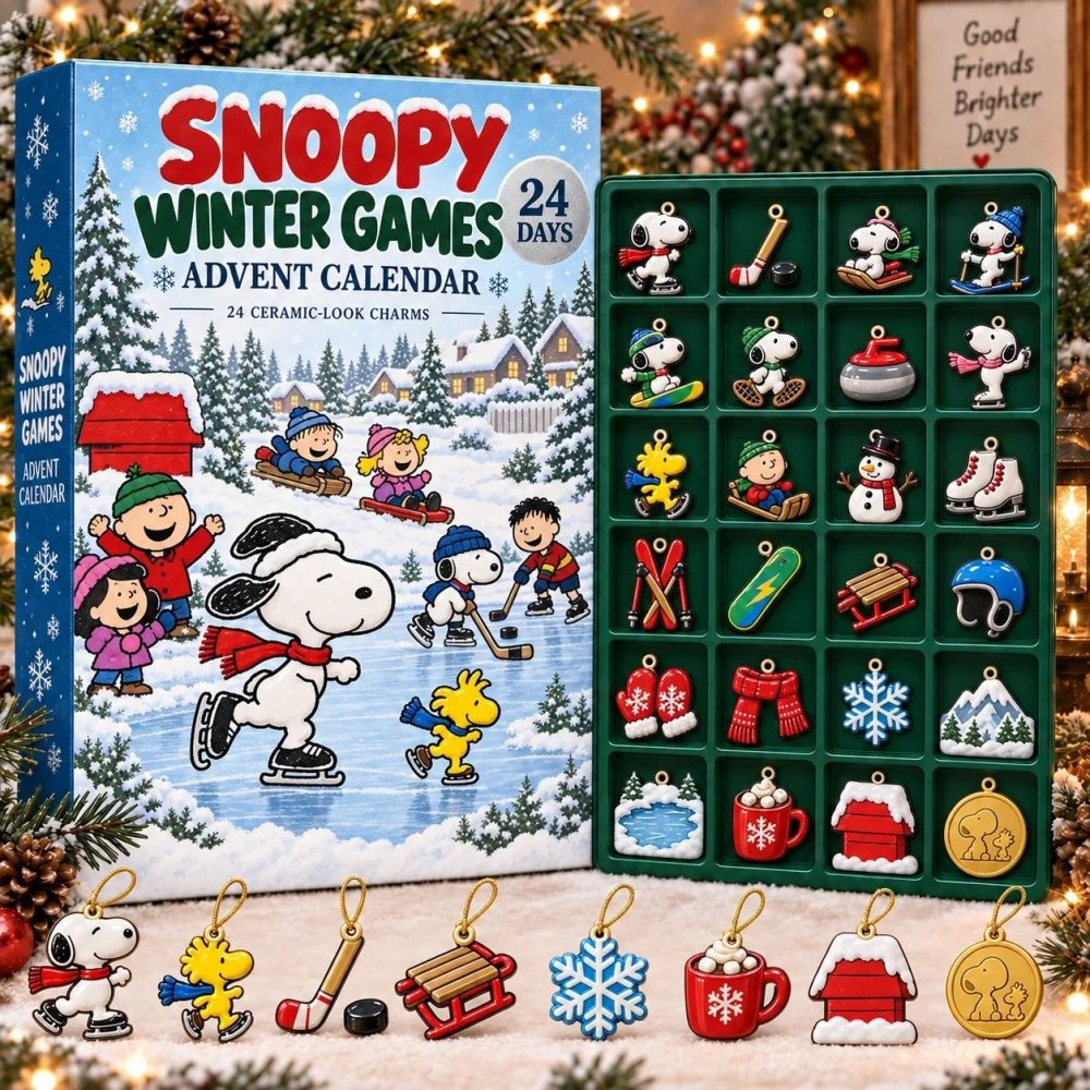 Snoopy Winter Games Advent Calendar 2026 24 Day Festive Season Countdown Gift For Snoopy Lovers, 3D Acrylic Collectibles