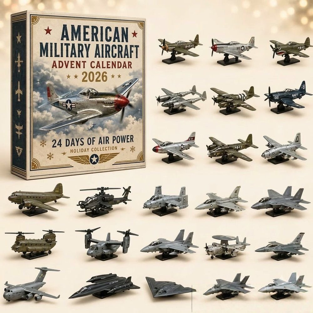 American Military Aircraft Advent Calendar 24 Days Christmas Countdown Blind Box Him Gift, 3D Acrylic Collectibles