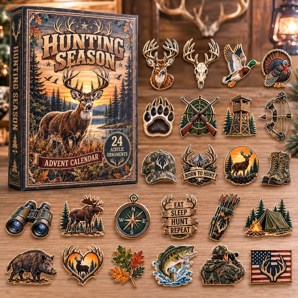 Wilderness Hunt Season Advent Calendar 2026 24 Day Holiday Celebration Gift For Hunting Lovers, 3D Acrylic Collectibles