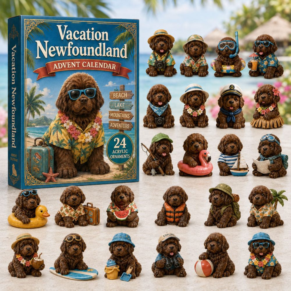 Vacation Newfoundland Advent Calendar 2026 24 Day Spooky Countdown Gift For Newfoundland Fans, 3D Acrylic Collectibles