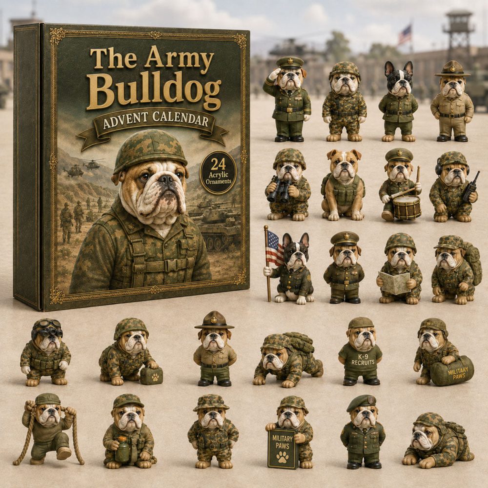 The Army Bulldog Advent Calendar 2026 24 Day Holiday Surprise Gift For Boys, 3D Acrylic Collectibles