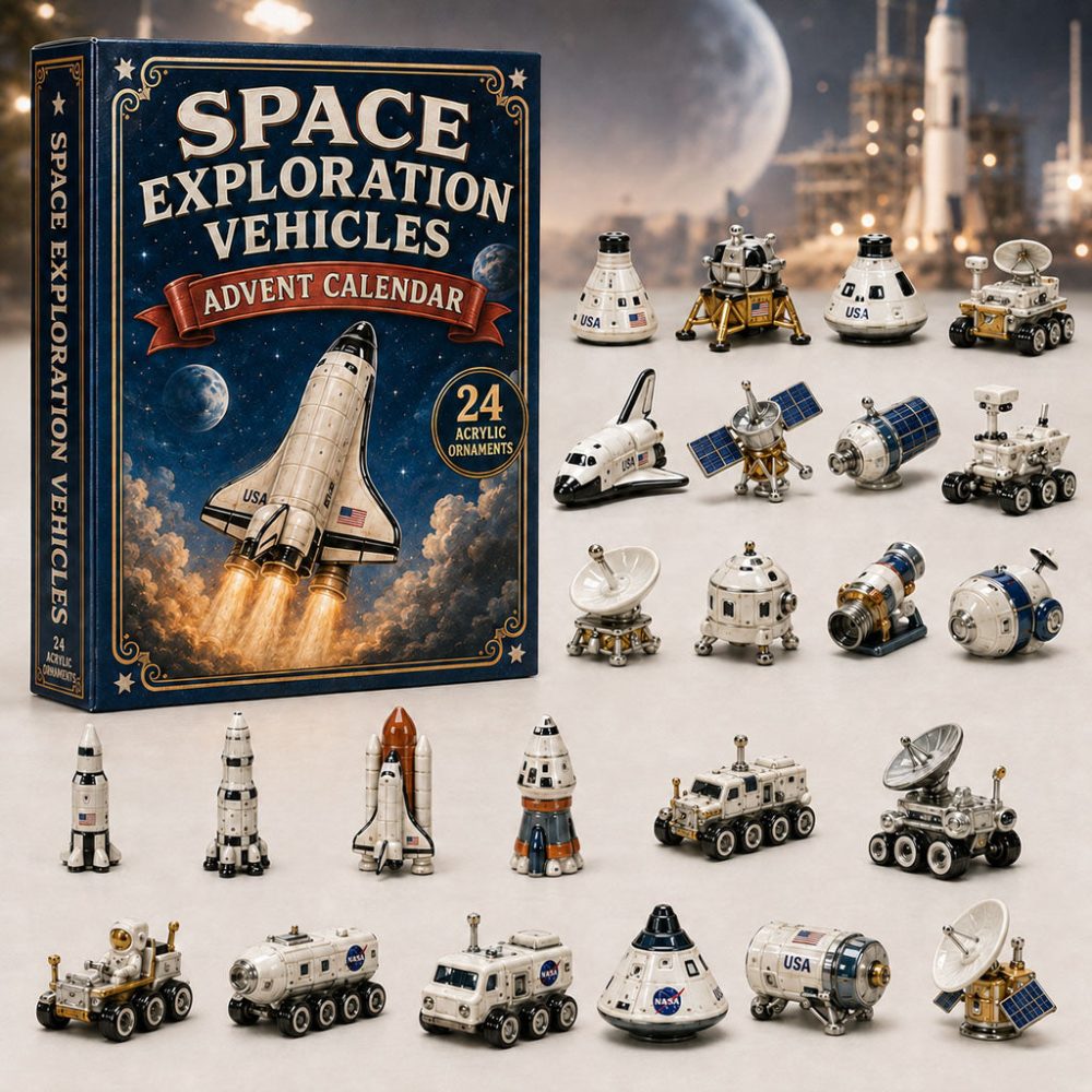 Space Exploration Vehicles Advent Calendar 2026 24 Day Festive Countdown Gift For Vehicle Fans, 3D Acrylic Collectibles