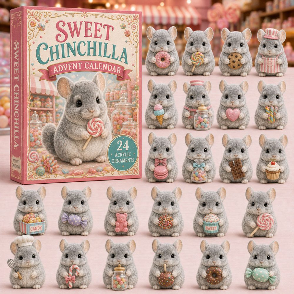 Sweet Chinchilla Advent Calendar 2026 24 Day Spooky Countdown Gift For Daughter, 3D Acrylic Collectibles