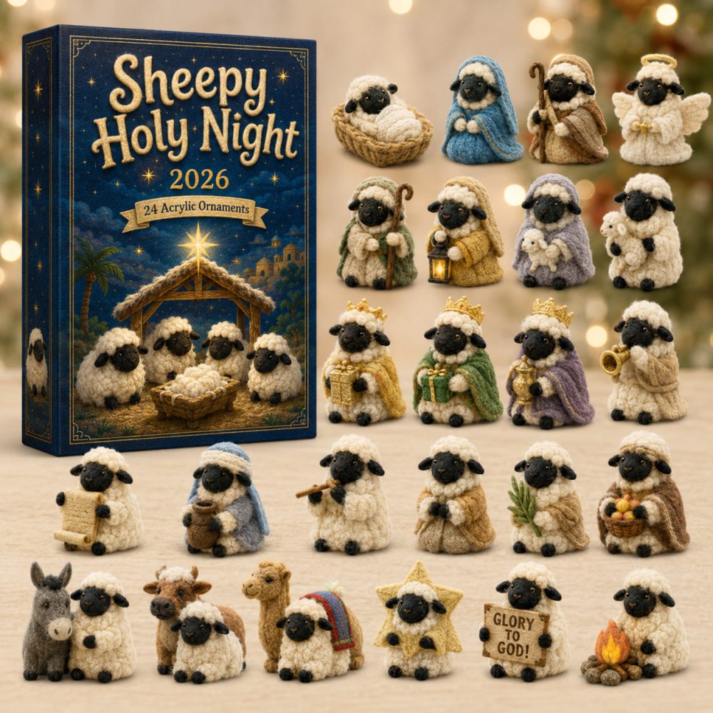 Sheepy Holy Night Advent Calendar 2026 24 Day Festive Mystery Box Gift For Sheep Lovers, 3D Acrylic Collectibles