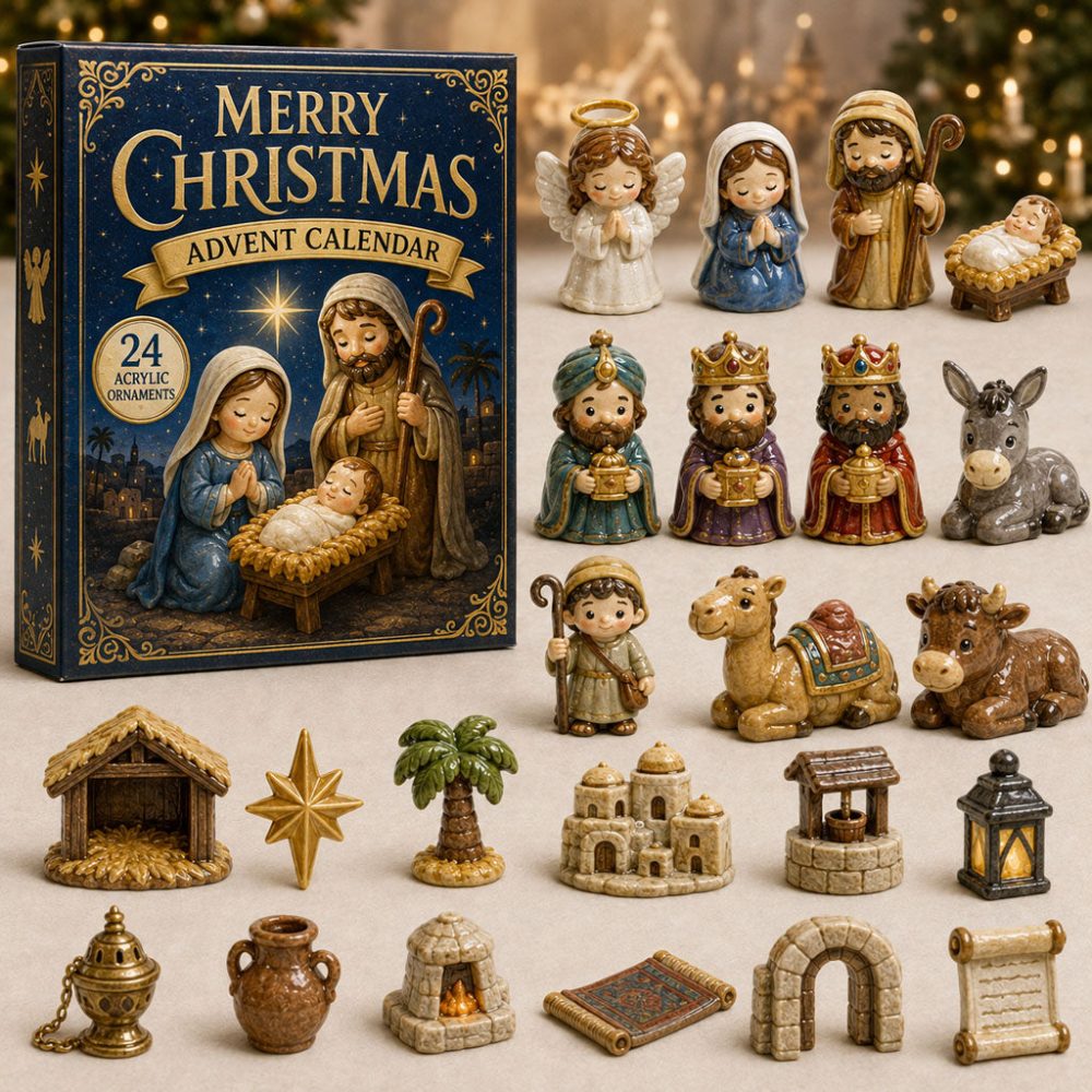 Sacred Scene Advent Calendar 2026 24 Day Holiday Surprise Gift For Religious Collectors, 3D Acrylic Collectibles
