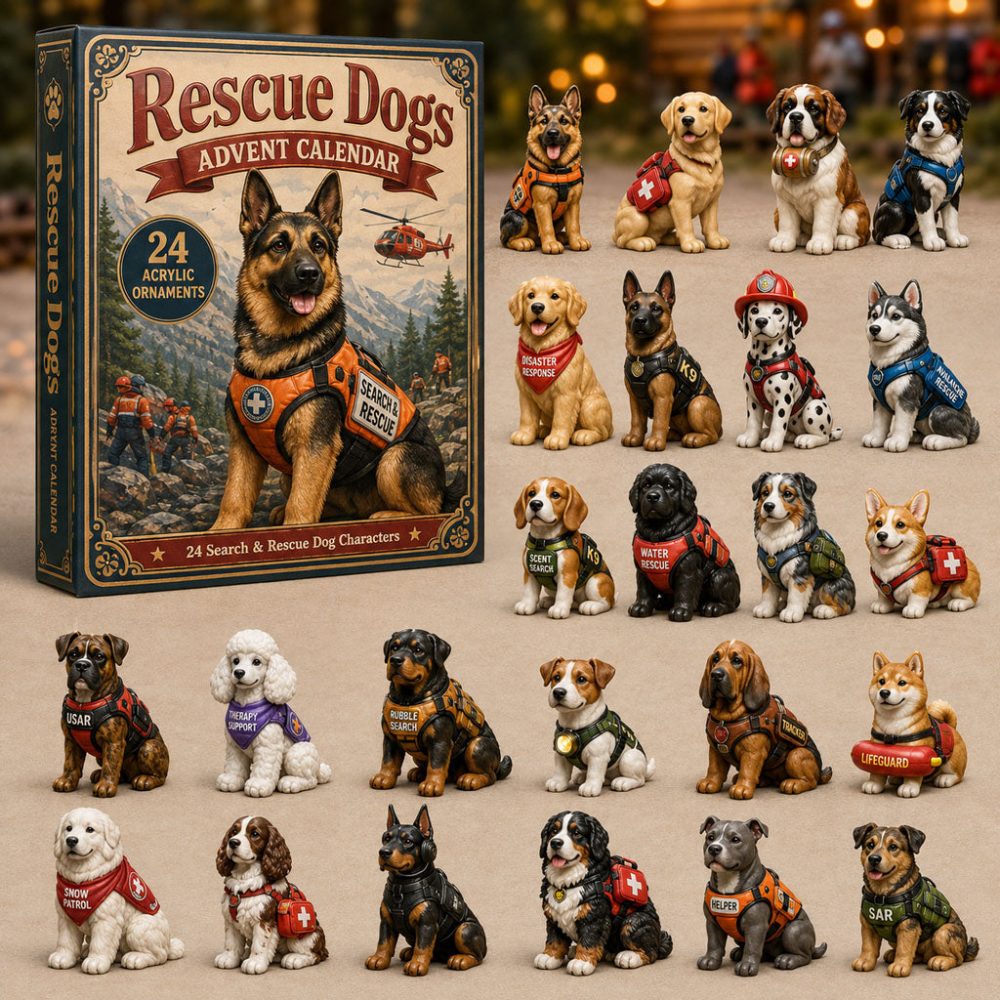 Rescue Dogs Advent Calendar 2026 24 Day Holiday Celebration Gift For Dog Lovers, 3D Acrylic Collectibles