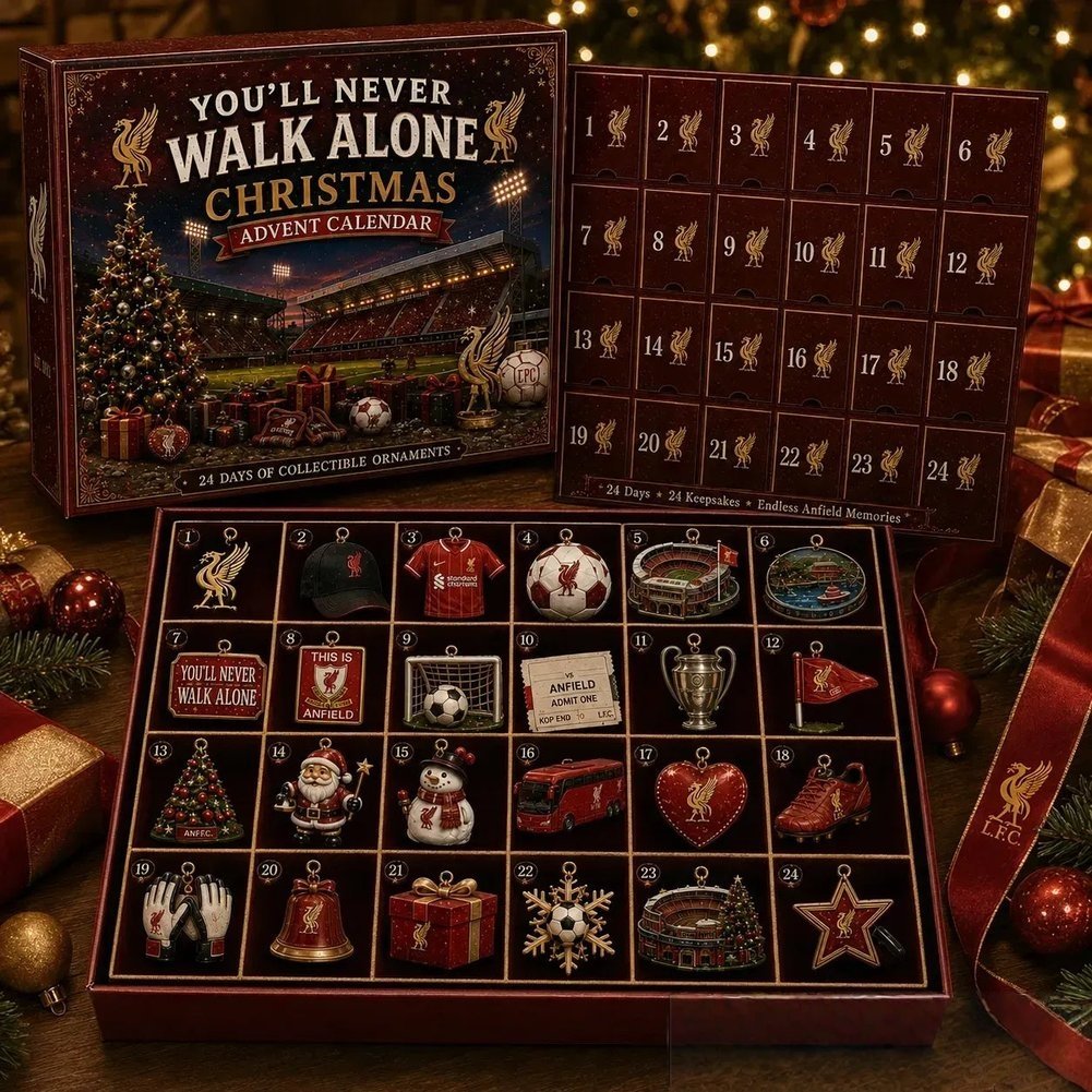 Liverpool Fc You'Ll Never Walk Alone 2026 Advent Calendar 24 Day Christmas Countdown Fans Gift, 3D Acrylic Collectibles