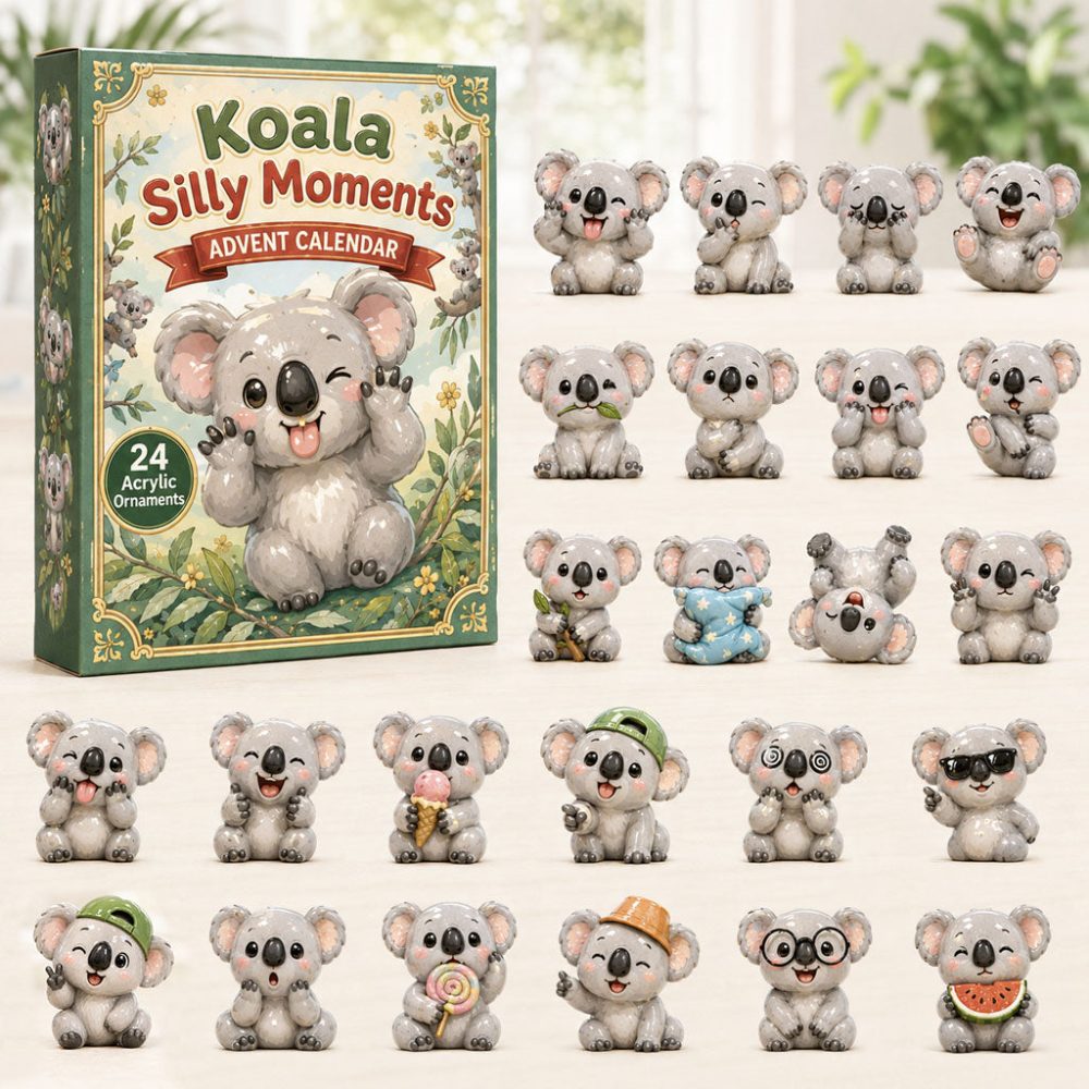 Koala Silly Moments Advent Calendar 2026 24 Day Festive Countdown Gift For Lovers, 3D Acrylic Collectibles