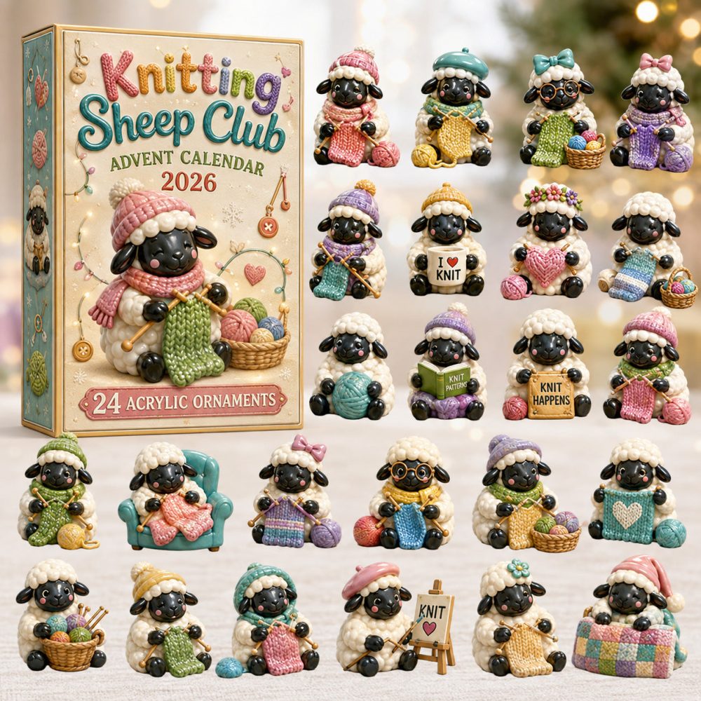 Knitting Sheep Club Advent Calendar 2026 24 Day Holiday Surprise Gift For Daughter, 3D Acrylic Collectibles