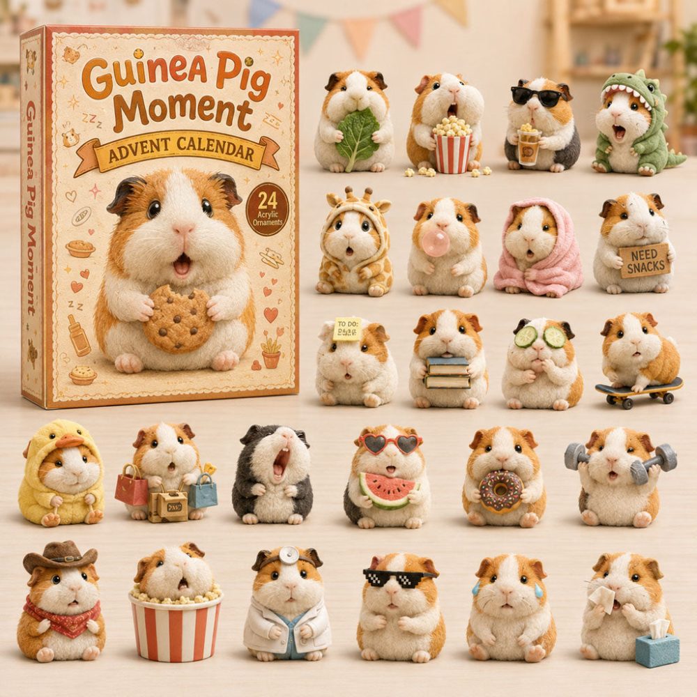 Guinea Pig Moment Advent Calendar 2026 24 Day Holiday Surprise Gift For Daughter, 3D Acrylic Collectibles