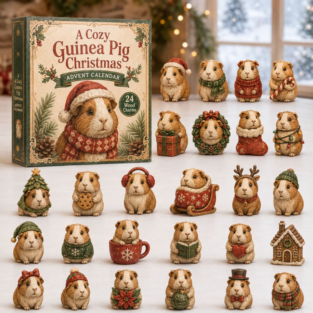 Holiday Guinea Advent Calendar 2026 24 Day Holiday Joy Gift For Guinea Pig Lovers, 3D Acrylic Collectibles