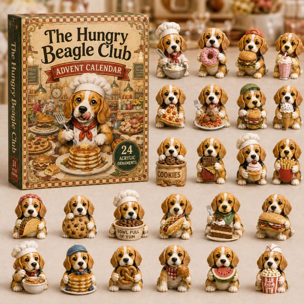The Hungry Beagle Club Advent Calendar 2026 24 Day Holiday Cheer Gift For Beagle Lovers, 3D Acrylic Collectibles