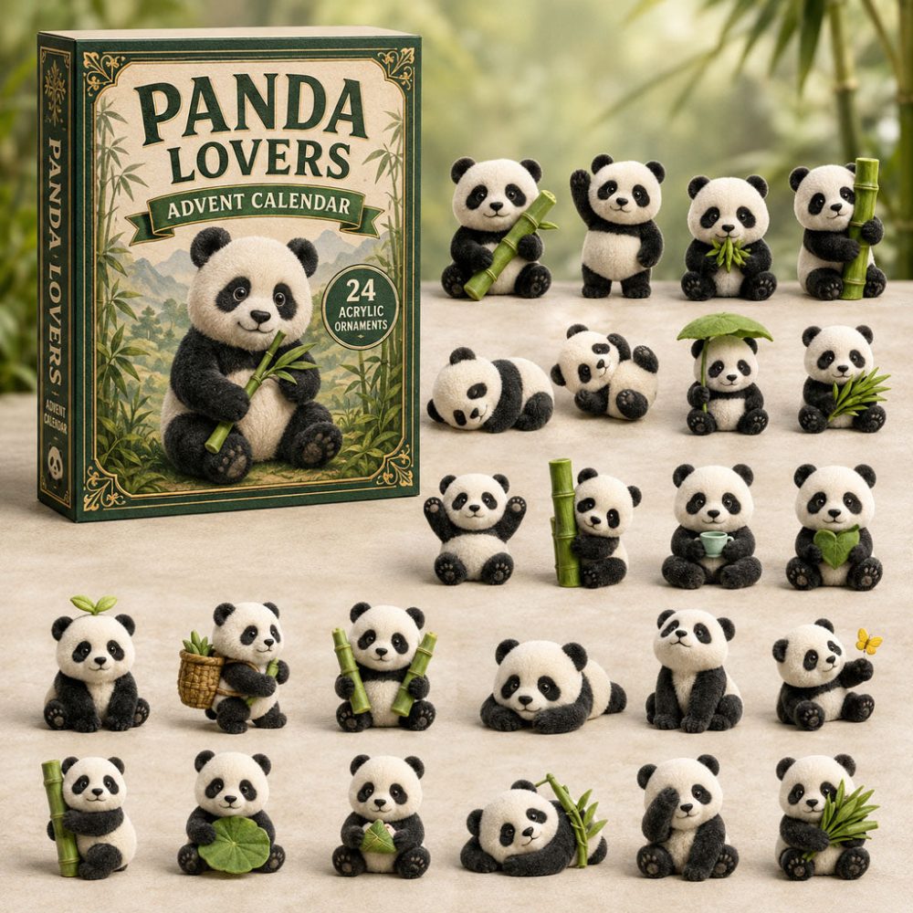 Panda Bamboo Advent Calendar 2026 24 Day Holiday Celebration Gift For Panda Fans, 3D Acrylic Collectibles