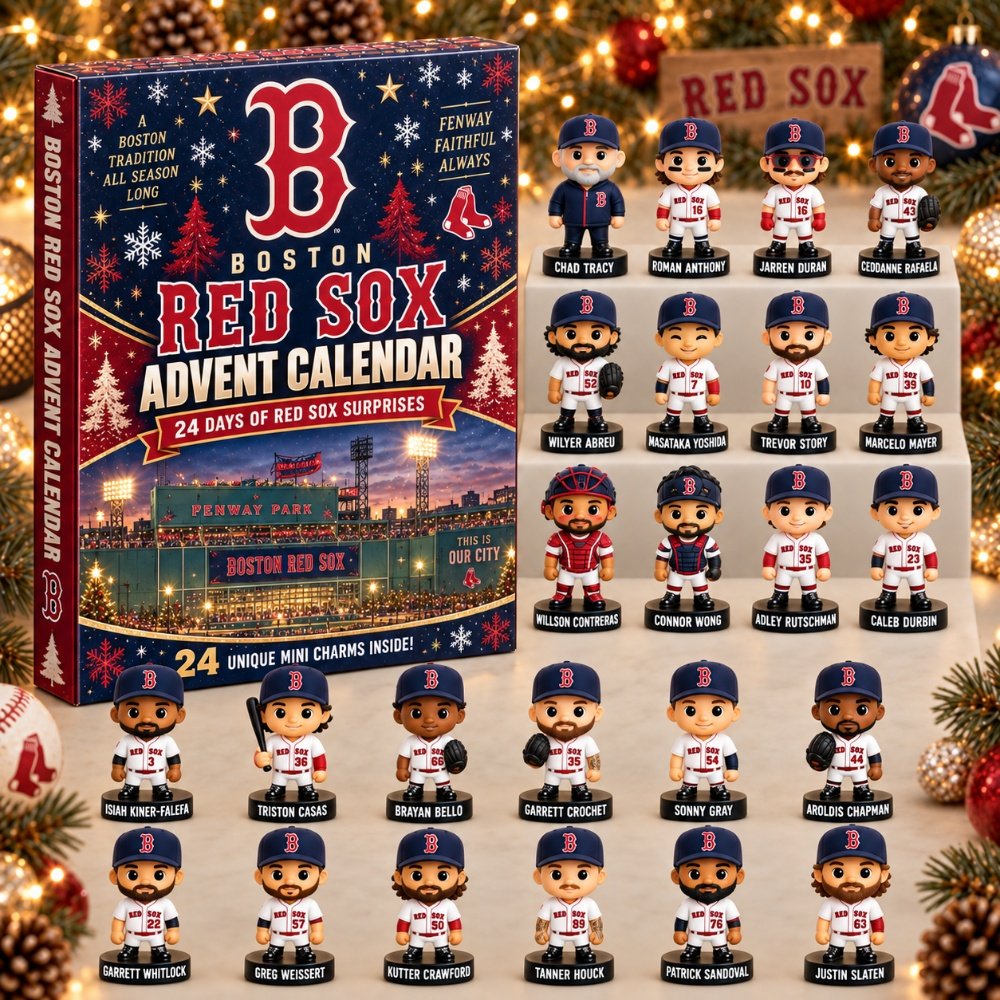 Advent Calendar Boston Red Sox 24 Days Of Red Sox Surprises Christmas Countdown For Fan, 3D Acrylic Collectibles