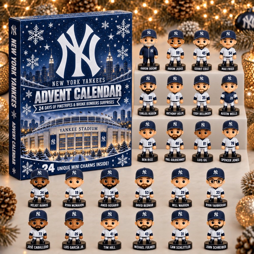 New York Yankees Advent Calendar, 24 Days Of Bronx Bombers Surprises Christmas Countdown, 3D Acrylic Collectibles