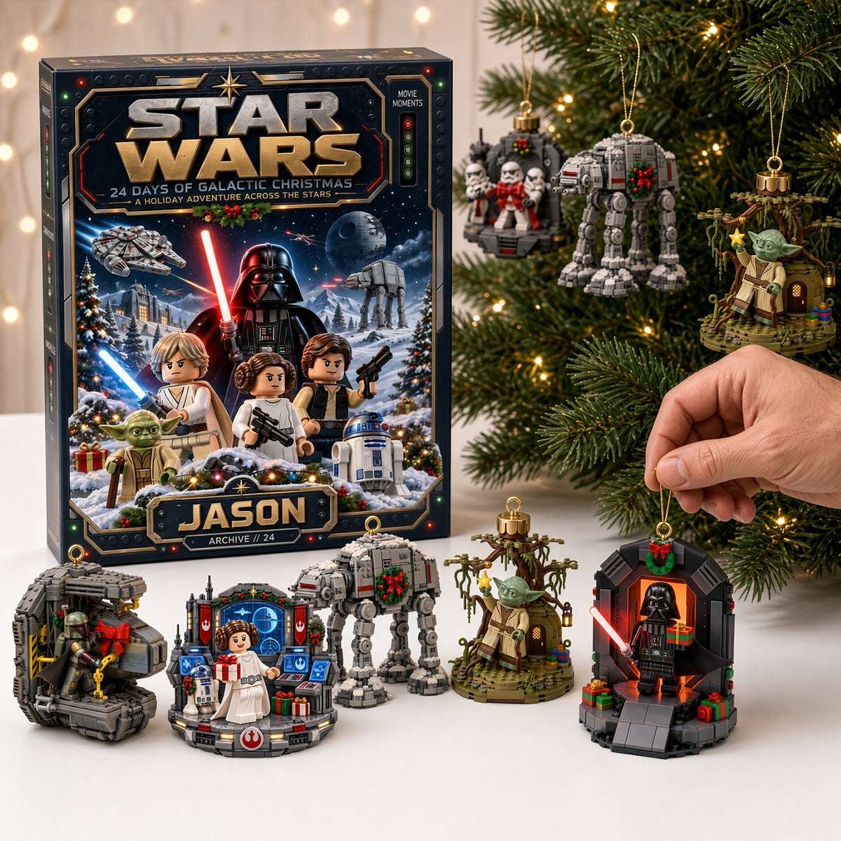 Custom Star Wars Legend Cosmic Art Advent Calendar Christmas Ornaments Star Wars Merch Gifts