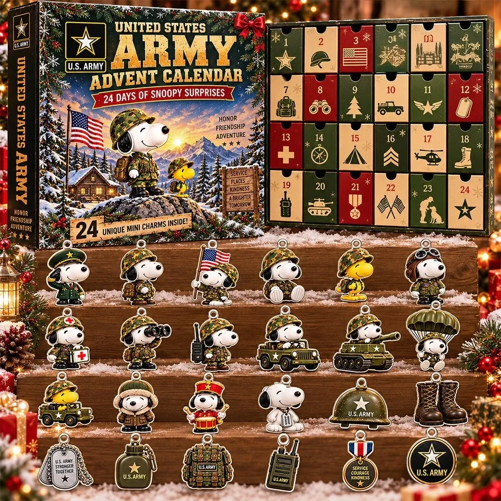 Snoopy Us Army Military Mashup Concept Fan Advent Calendar Xmas Countdown Snoopy Lover Gifts , 3D Acrylic Collectibles