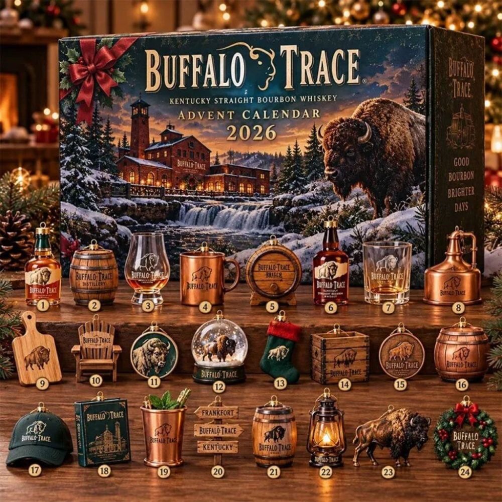 Buffalo Trace Advent Calendar 2026 Kentucky Straight Bourbon Whiskey Christmas Tree Ornament