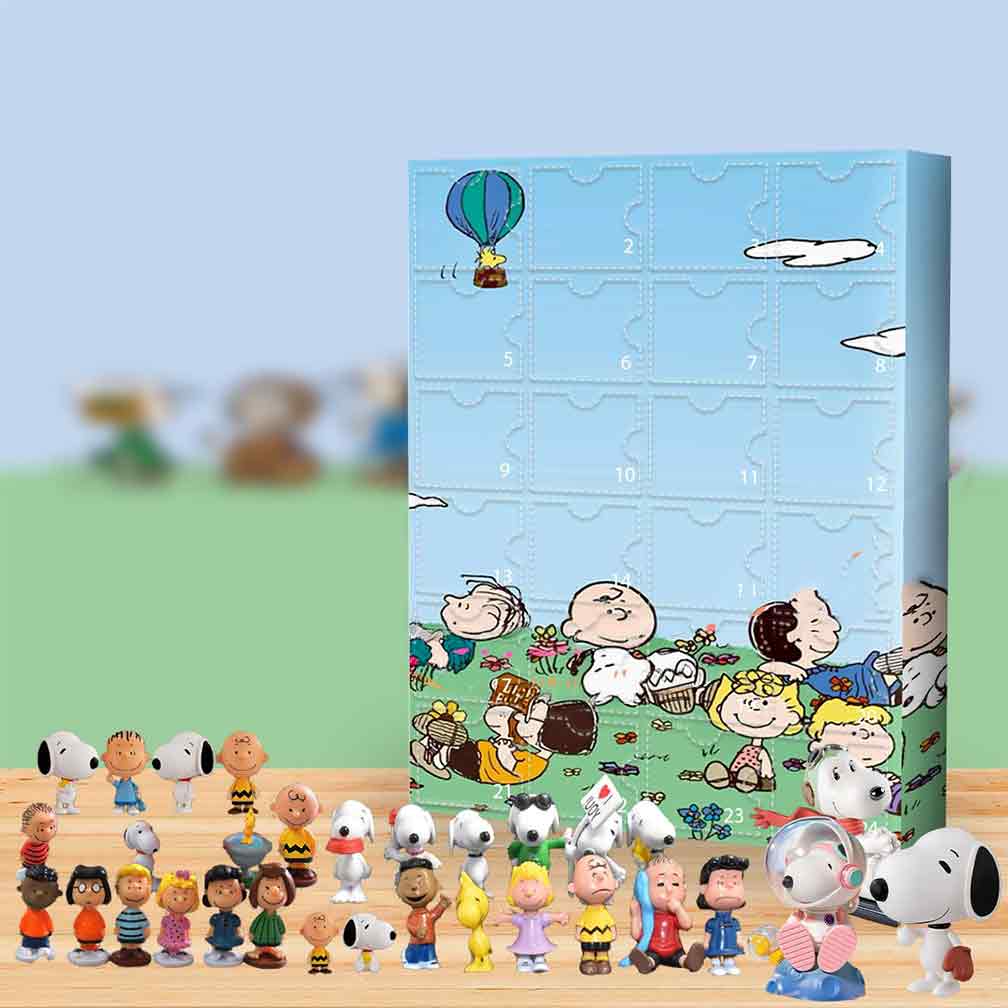 Peanuts Snoopy And Friends Christmas Advent Calendar 24 Day Winter Countdown Gift For Bestie, 3D Acrylic Collectibles