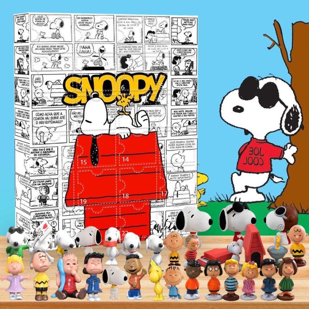 Peanuts Snoopy And Friends Christmas Advent Calendar 24 Day Xmas Countdown Gift For Women, 3D Acrylic Collectibles