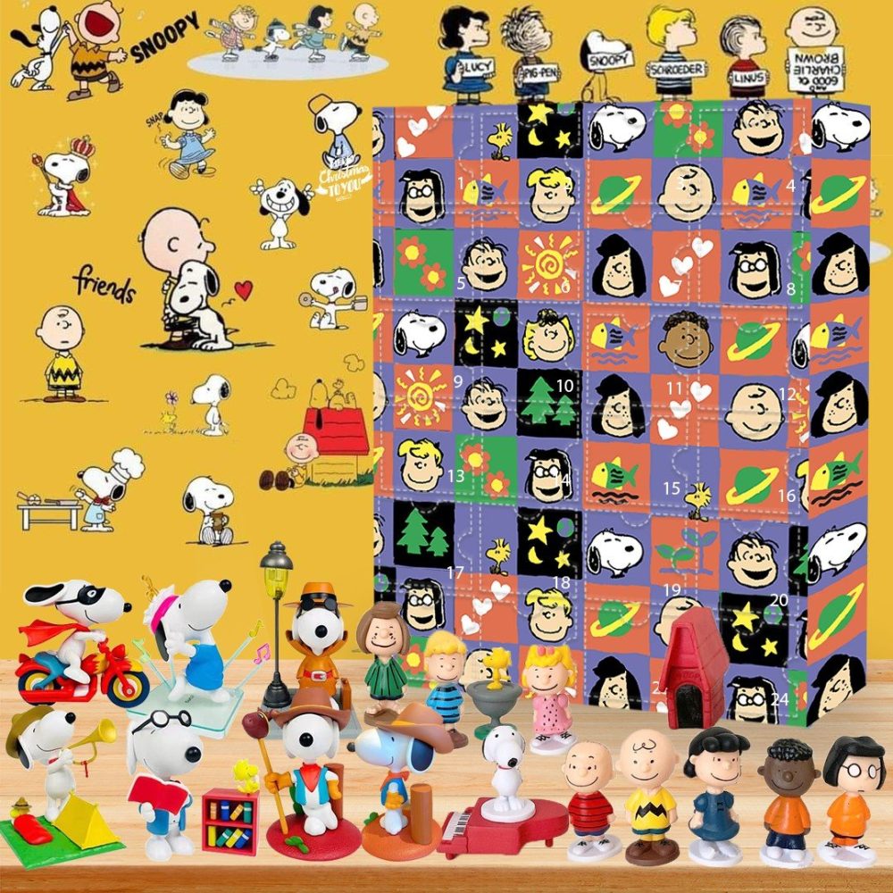 Peanuts Snoopy And Friends Christmas Advent Calendar Christmas Countdown Gift For Friend, 3D Acrylic Collectibles
