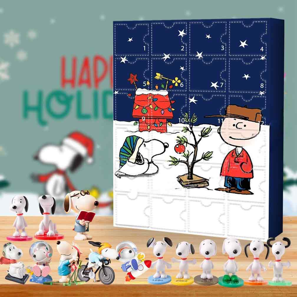 Snoopy Dreamer On His Doghouse Advent Calendar 24 Day Holiday Countdown Gift Guide, 3D Acrylic Collectibles