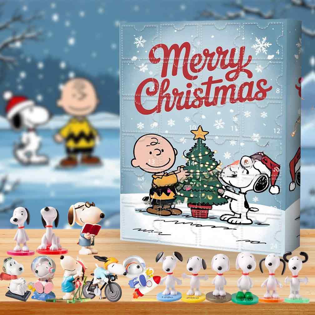 Snoopy He'S The Coolest Beagle Advent Calendar 24 Day Xmas Eve Countdown Gift For Him, 3D Acrylic Collectibles