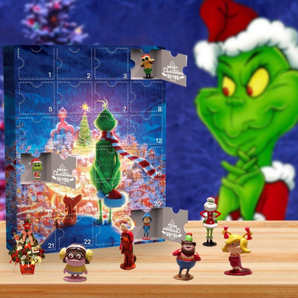 The Grinch Christmas Advent Calendar 24 Day Christmas Eve Countdown Gift Ideas, 3D Acrylic Collectibles
