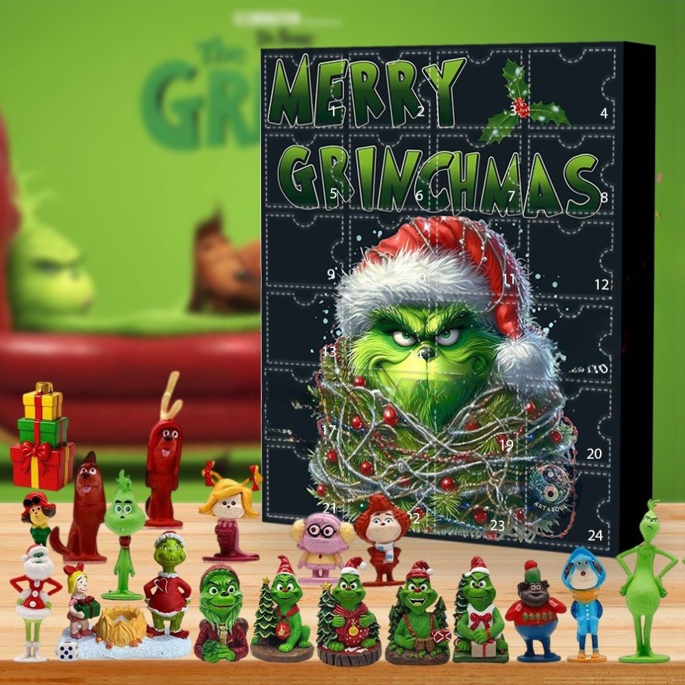The Grinch Is A Whole Mood Advent Calendar 24 Day Holiday Countdown Great Gifts, 3D Acrylic Collectibles