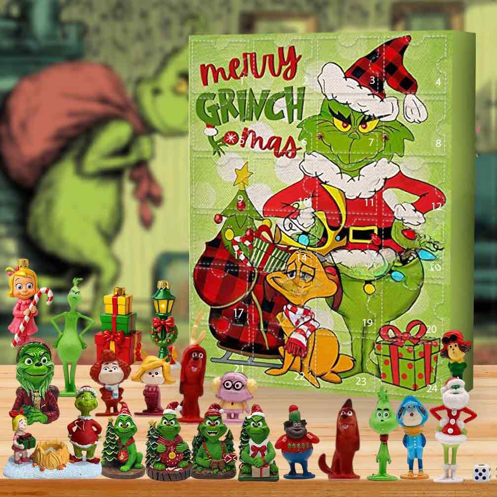 The Grinch Love His Grumpy But Soft Heart Advent Calendar 24 Day Surprises Xmas Gift Ideas, 3D Acrylic Collectibles
