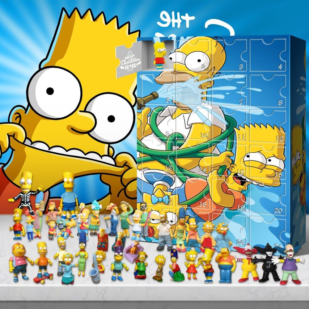 The Simpsons Christmas Advent Calendar 24 Day Christmas Eve Countdown Gift For Dad, 3D Acrylic Collectibles