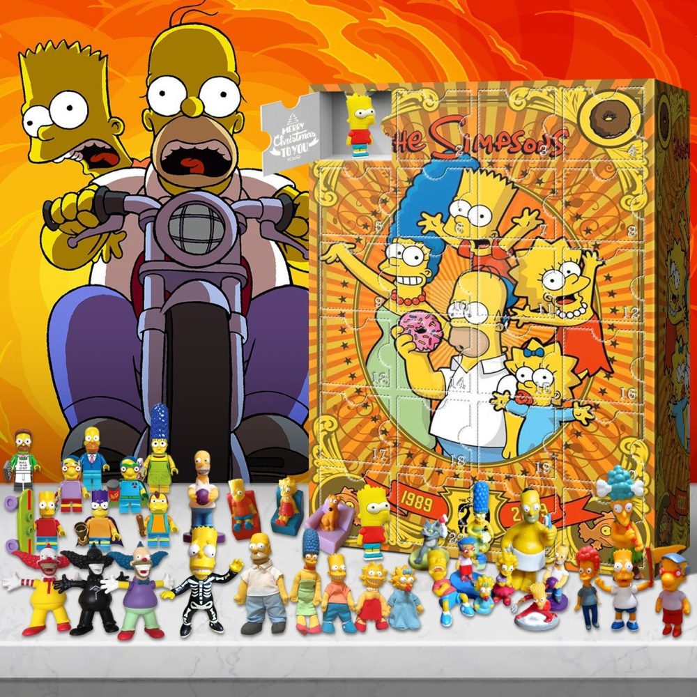 The Simpsons Christmas Advent Calendar 24 Day Merry Christmas Countdown Gift For Wife, 3D Acrylic Collectibles