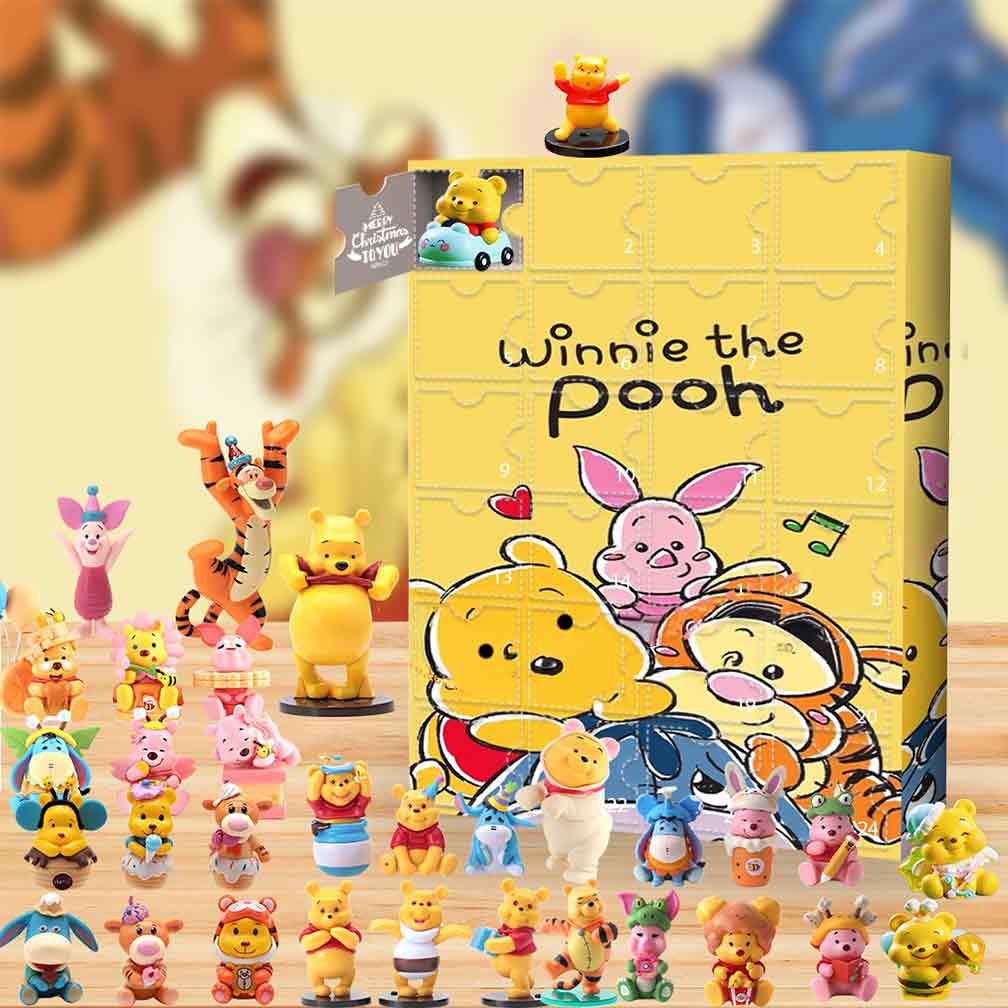Winnie The Pooh Christmas Advent Calendar Christmas Countdown Best Gift Ideas, 3D Acrylic Collectibles