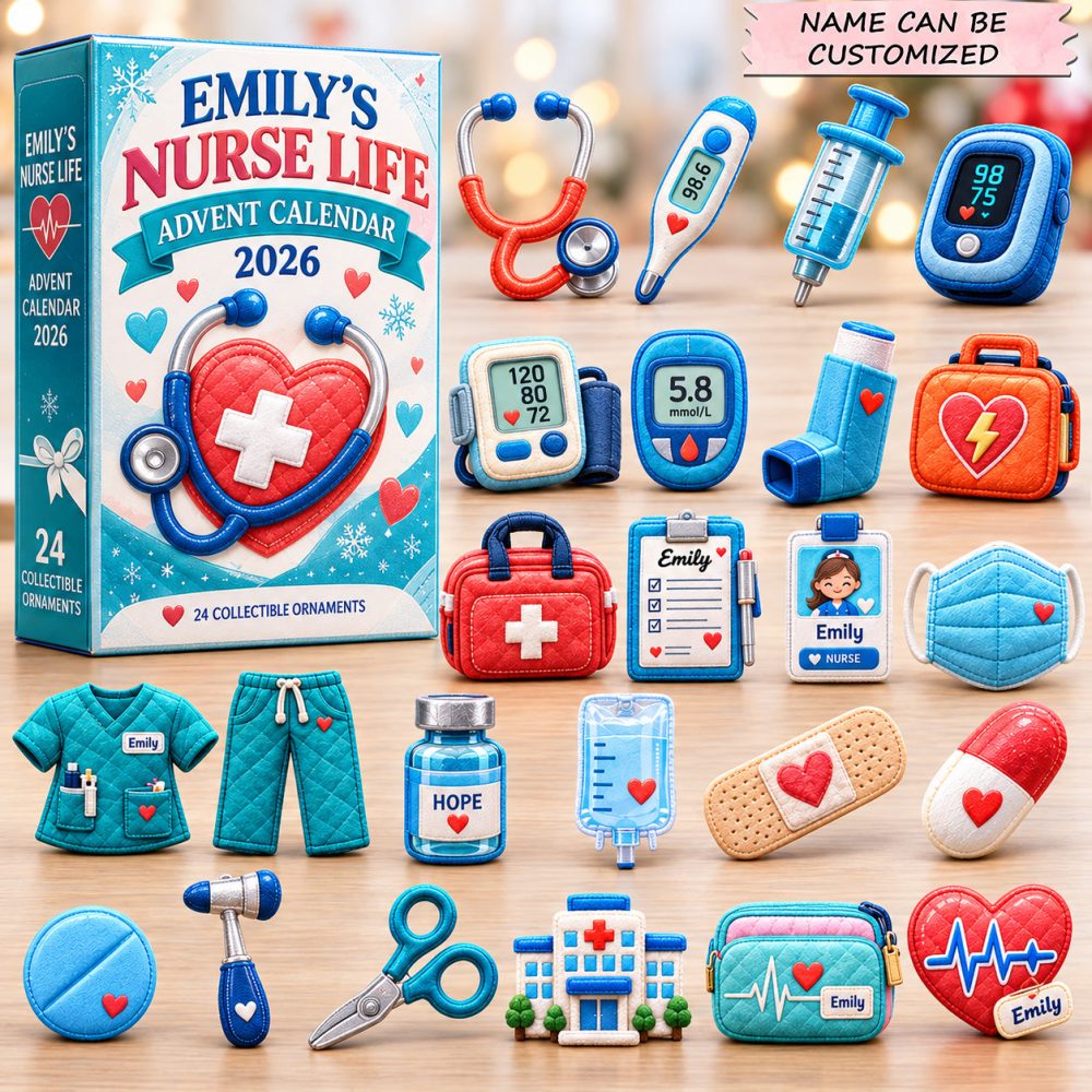 Personalized Nurse Medical Advent Calendar 2026 Vital Signs 24 Days Countdown Student Nurse Gift, 3D Acrylic Collectibles