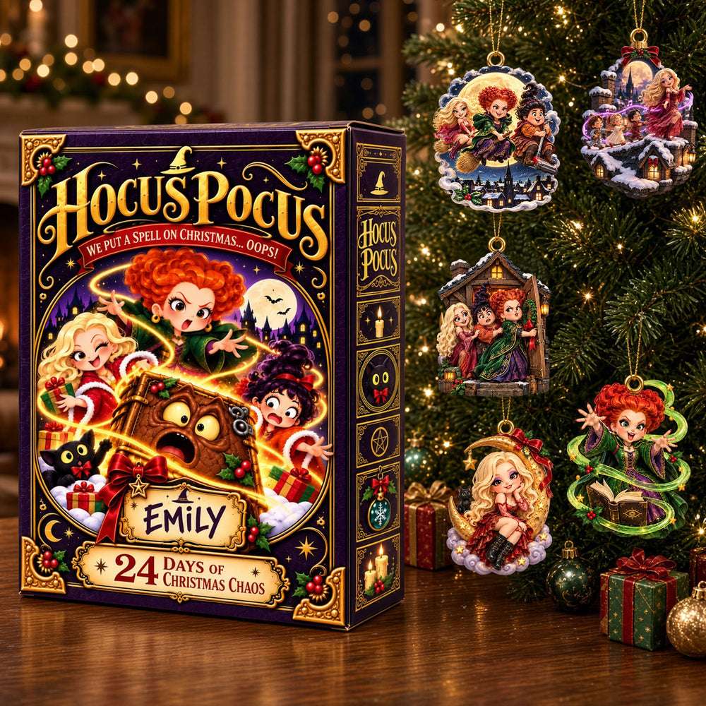Personalized Hocus Pocus Advent Calendar Merry Christmas Chaos Ornaments Xmas Tree Decor