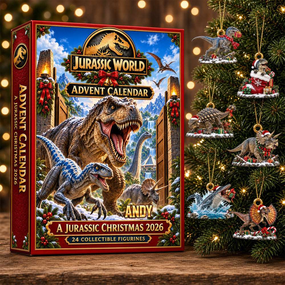 Personalized Jurassic World Christmas Advent Calendar Roaring Creatures Ornaments Blind Box