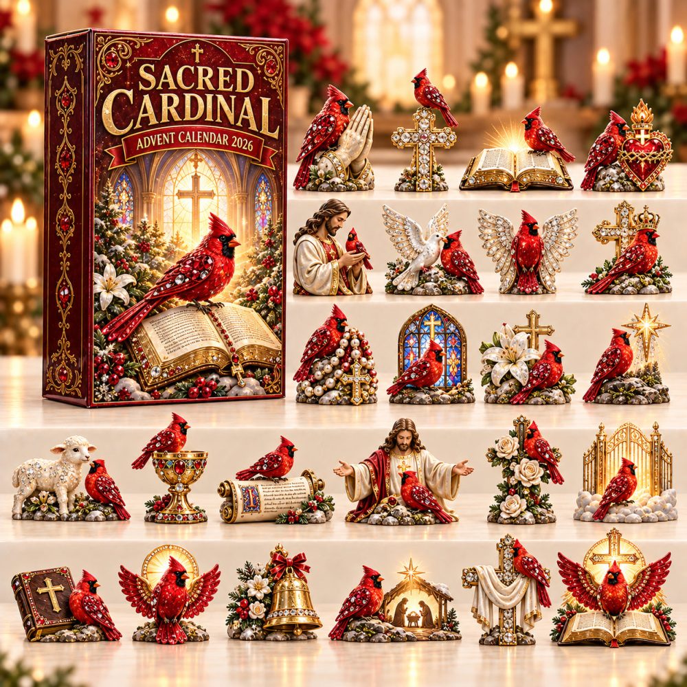 Sacred Cardinal Advent Calendar 2026 Holy Bird Memorial 24 Days Countdown Faith Gift, 3D Acrylic Collectibles